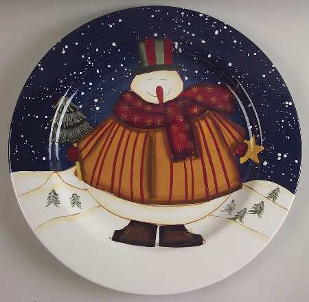 Top Hat Snowman 12" Chop Plate (Round Platter)