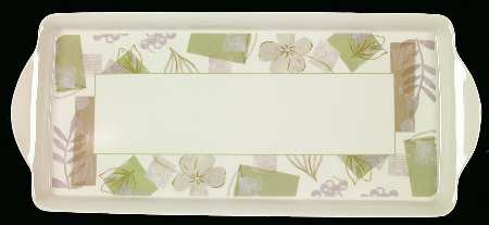 Textured Leaves (Corelle) 15" Melamine Rectangular Handled Tray
