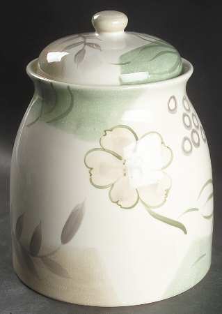 Textured Leaves (Corelle) Cookie Jar & Lid