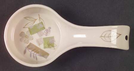 Textured Leaves (Corelle) Melamine Spoon Rest (Holds 1 Spoon)