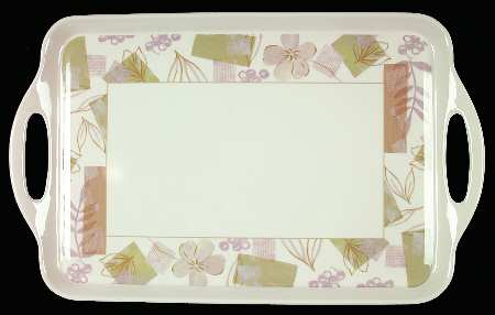 Textured Leaves (Corelle) Handled Melamine Tray