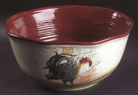 Le Rooster 13" Large Salad Serving Bowl