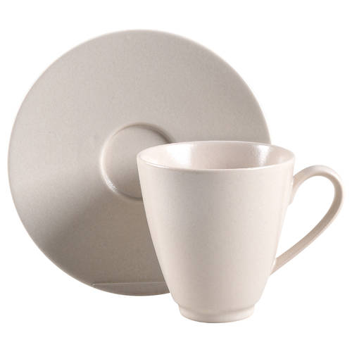 Domo Pearl Flat Cup & Saucer Set by Crate & Barrel