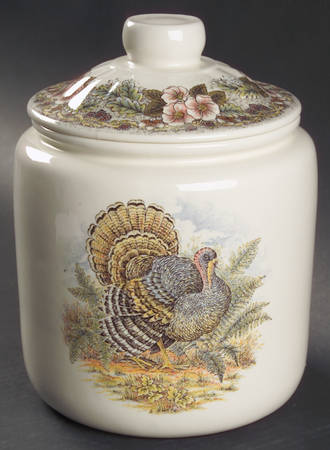 Thanksgiving Multicolor (Made in England) Medium Canister & Lid