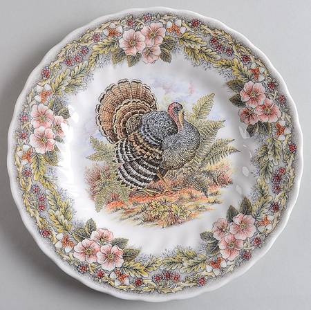 Thanksgiving Multicolor (Made in England) Salad Plate