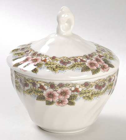 Thanksgiving Multicolor (Made in England) Sugar Bowl & Lid