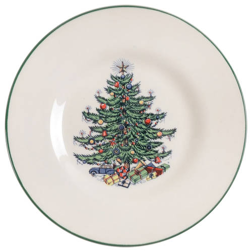 Christmas Tree (Narrow Green Band, Cream, Newer) Bread & Butter Plate
