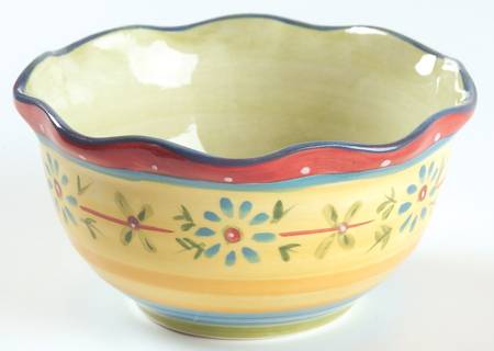 Petit Jardin (Yellow Rim) Soup/Cereal Bowl