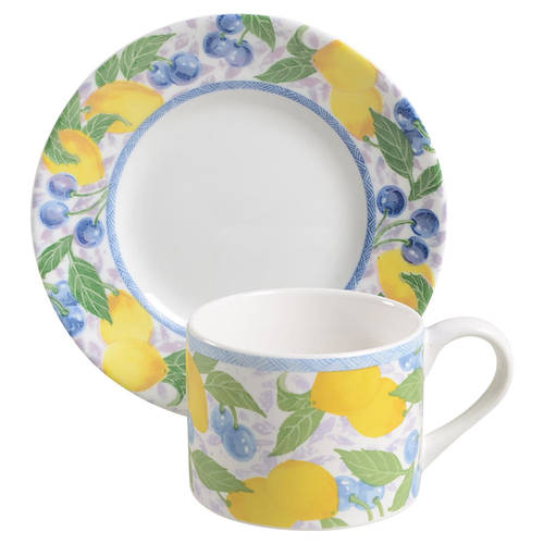 Summer Citrus (Corelle) Flat Cup & Saucer Set