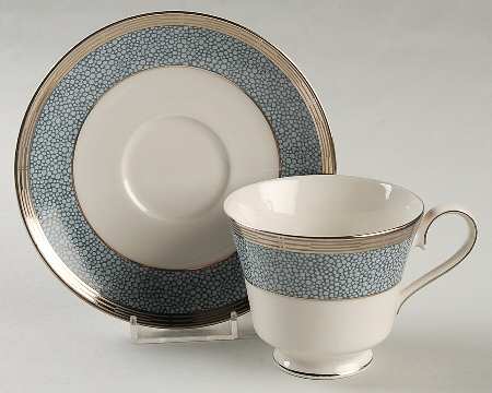 Bridgeton Blue Footed Cup & Saucer Set