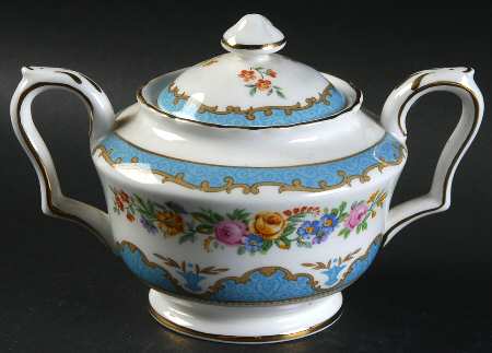 Lyric Tunis Blue (Flat Rim) Sugar Bowl & Lid