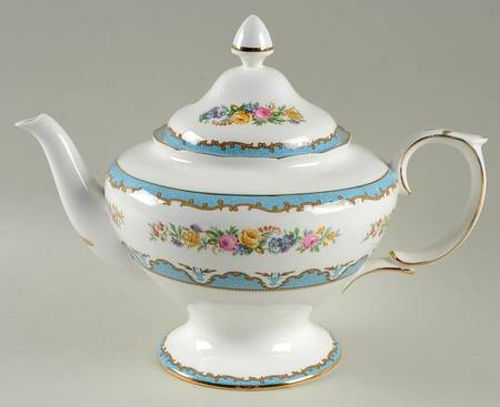 Lyric Tunis Blue (Flat Rim) Teapot & Lid