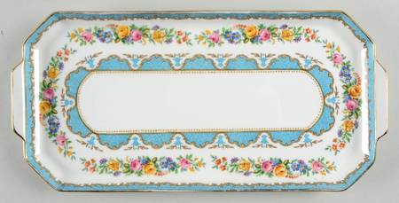 Lyric Tunis Blue (Flat Rim) Large Sandwich Tray