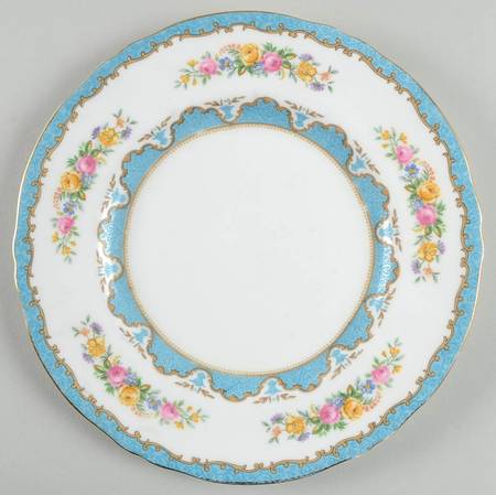 Lyric Tunis Blue (Flat Rim) Luncheon Plate