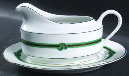 Rubanea Vert Gravy Boat & Underplate