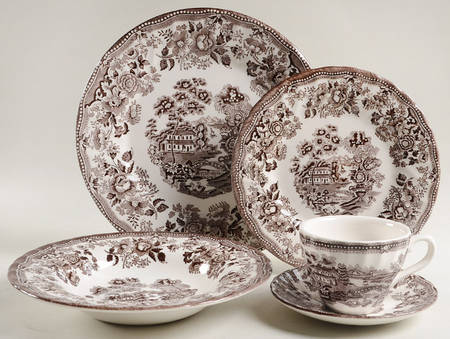 Tonquin Brown 5 Piece Place Setting