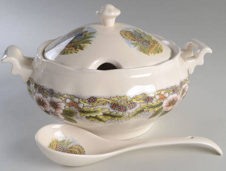 Thanksgiving Multicolor (Non-England) Tureen & Lid w/Ladle