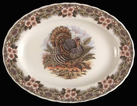 Thanksgiving Multicolor (Non-England) 13" Oval Serving Platter