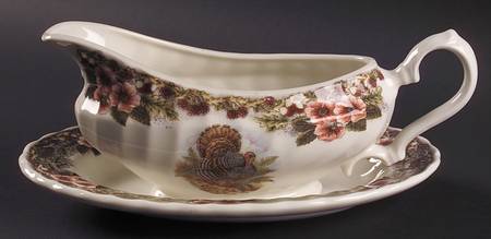 Thanksgiving Multicolor (Non-England) Gravy Boat & Underplate/Relish