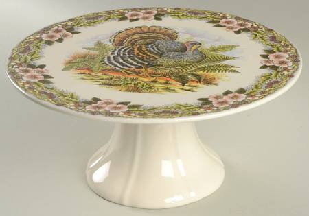 Thanksgiving Multicolor (Non-England) 11" Diameter Pedestal Cake Stand