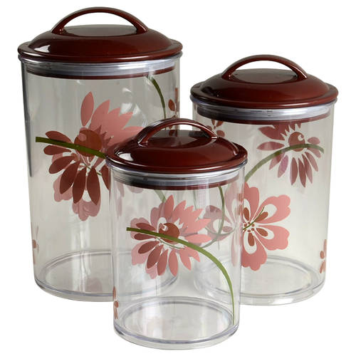 Pretty Pink (Corelle) (3 Piece) Acrylic Canister Set