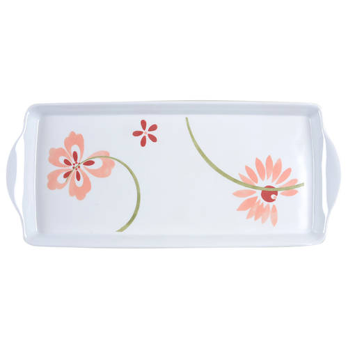 Pretty Pink (Corelle) 15" Melamine Rectangular Handled Tray
