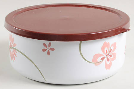 Pretty Pink (Corelle) 7" Metal Bowl & Plastic Lid