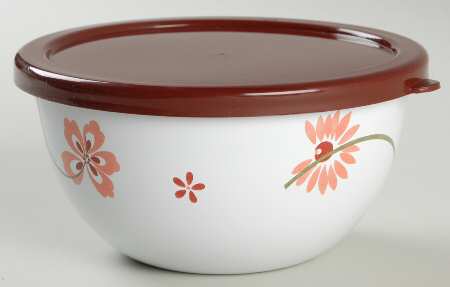 Pretty Pink (Corelle) 5 3/4" Metal Bowl & Plastic Lid