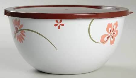 Pretty Pink (Corelle) 8" Metal Bowl W/Plastic Lid