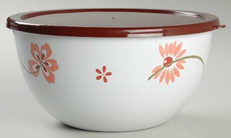 Pretty Pink (Corelle) 9" Metal Bowl with Plastic Lid