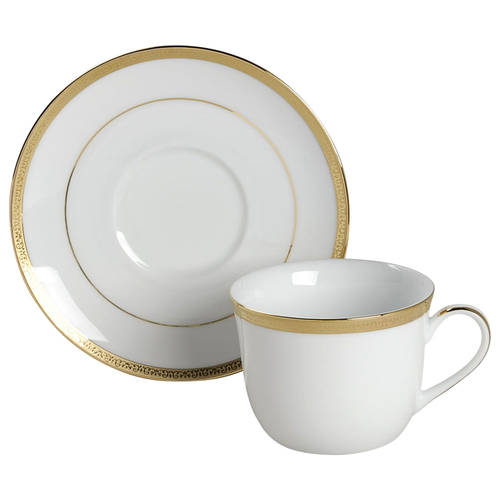 Grand Buffet Gold Flat Cup & Saucer Set