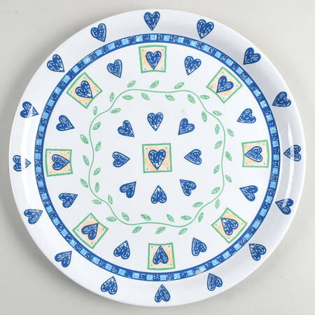 Hearts & Vines (Corelle) 15" Round Melamine Tray
