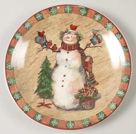 Country Snowman Salad Plate