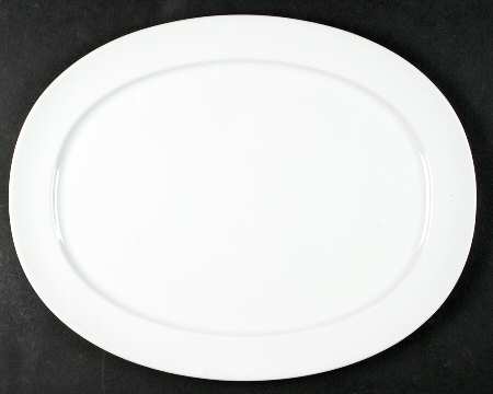 Birch (All White) 15" Oval Serving Platter