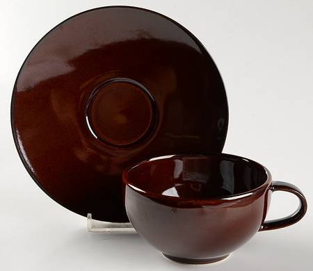Mahogany Flat Cup & Saucer Set