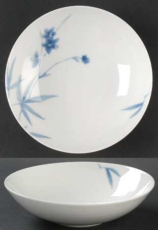 Birch (Floral & Blue Band) Coupe Soup Bowl