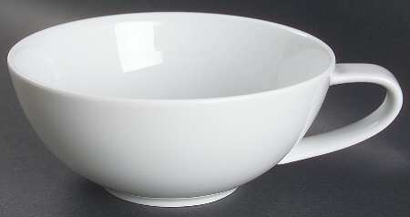 Birch (Floral & Blue Band) Flat Cup