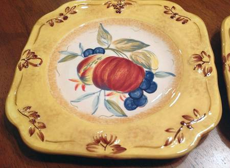 Tuscan Fruit Brown Salad Plate