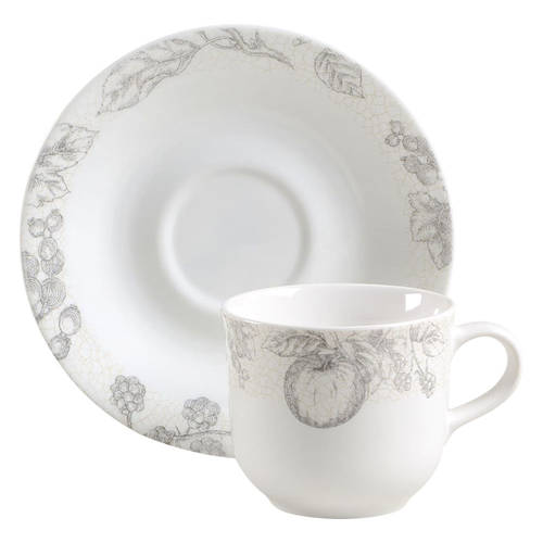 Antique Linen (Corelle) Flat Cup & Saucer Set
