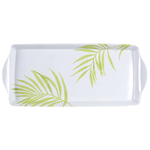 Bamboo Leaf (Corelle) 15" Melamine Rectangular Handled Tray