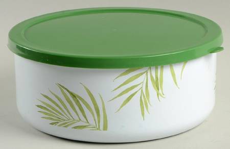 Bamboo Leaf (Corelle) 71/4" Metal Bowl W/Plastic Lid