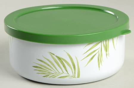 Bamboo Leaf (Corelle) 5" Metal Bowl W/Plastic Lid
