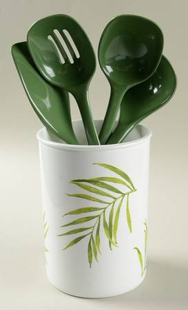 Bamboo Leaf (Corelle) Utensil Set (Holder & Utensils)