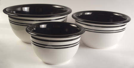 Classic Cafe Black (3 Piece) Mixing Bowl Set