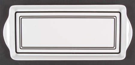Classic Cafe Black 15" Melamine Rectangular Handled Tray