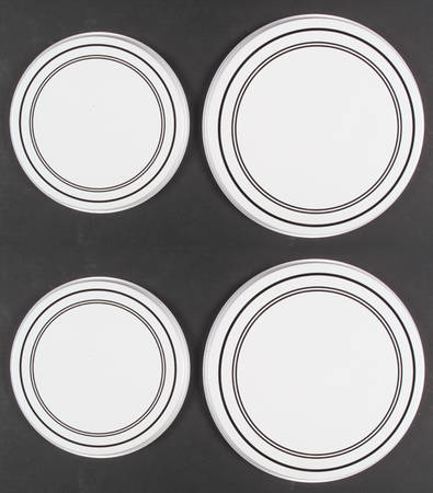 Classic Cafe Black Stove Cover Set-Steel 2 8" & 2 10" Round Covers