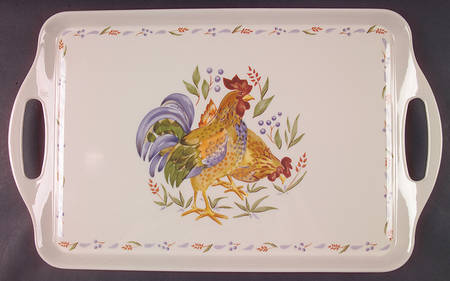 Country Morning Handled Melamine Tray