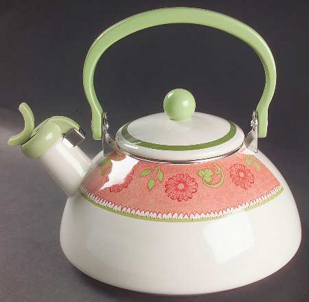 Heirloom Bloom (Corelle) Metal Whistler Kettle & Lid