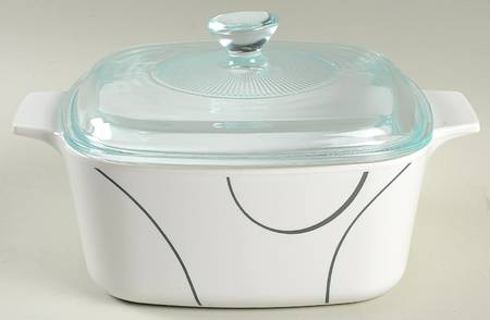 Simple Lines (Corelle) 1.5 Quart Square Casserole with Lid
