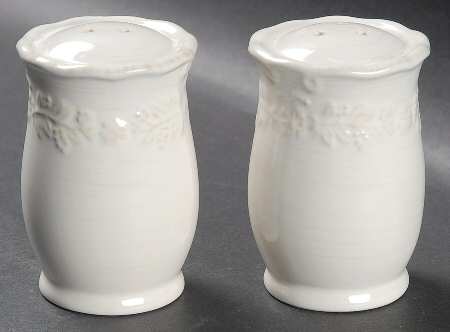 Traditions Embossed White (Corelle) Salt & Pepper Set
